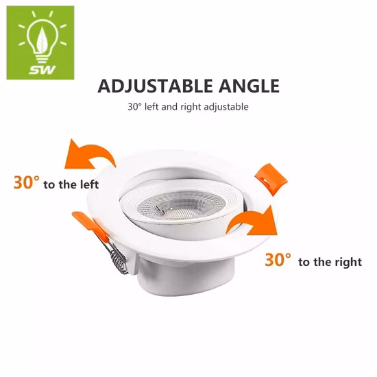 CE RoHS aprovou 5W/7W/10W/15W/20W/30W teto embutido redondo COB LED Downlight